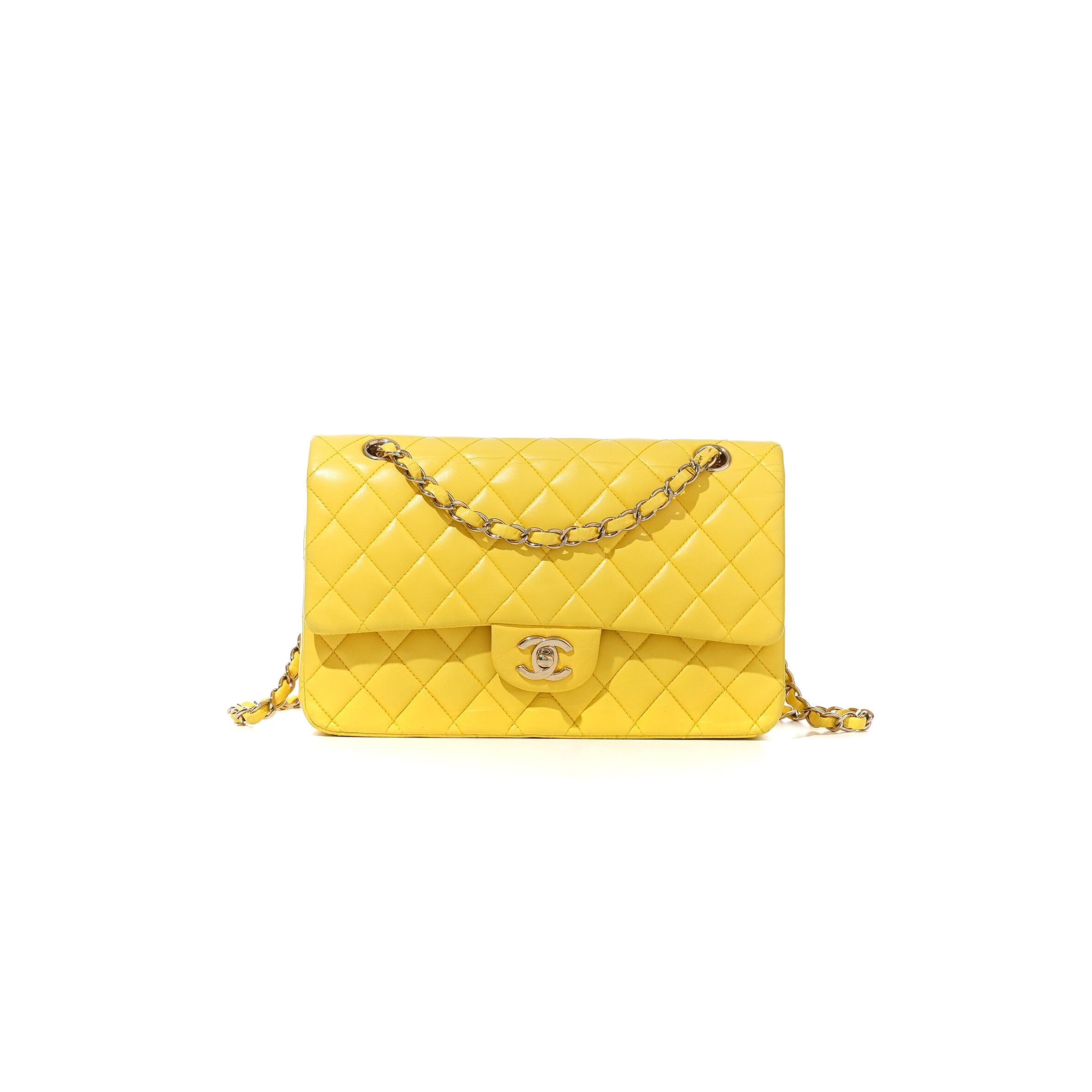 CHANEL YELLOW CLASSIC FLAP MEDIUM A01112 (25.5*15.5*6.5cm)